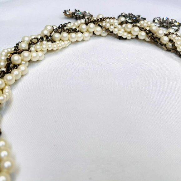 Vintage Braided Pearl Necklace with Bronze Findings – Handmade – 47 cm - Picture 10 of 11